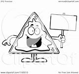 Mascot Nacho Holding Sign Clipart Cartoon Outlined Coloring Vector Thoman Cory Royalty sketch template