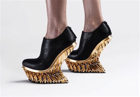 francis bitonti generates gold plated 3d printed shoes for united nude