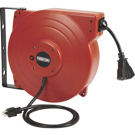 ironton retractable extension cord reel  triple tap ft  sjt  amps northern tool