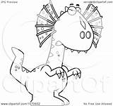 Dilophosaurus Dinosaur Angry Cartoon Coloring Clipart Cory Thoman Frightened Outlined Vector Sly Happy Hungry Depressed Illustration Clipartof Royalty Regarding Notes sketch template
