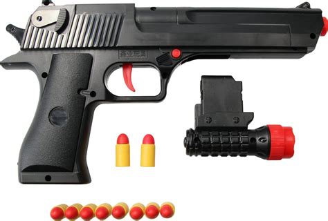 speelgoed pistool met  zachte kogeltjes met magazijn bb gun airsoft zwart bol