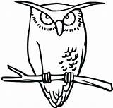 Owl Coloring Horned Great Printable Pages Color Getcolorings Clipartmag Drawing sketch template