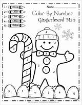 Number Color Gingerbread Worksheets Kindergarten Winter Math Preschool Activities Christmas Printable Madebyteachers Theme Coloring Numbers Printables Worksheet Man Colors Scuola sketch template