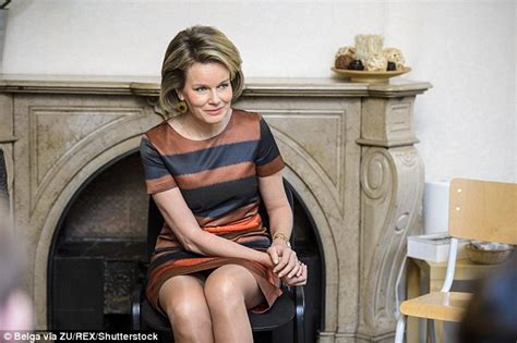 Queen Mathilde Visits A University In Liege Daily Mail Online
