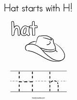 Coloring Hat Starts Letter Pages Start Things Print Noodle Leave Ll Twistynoodle sketch template