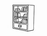 Bookcase Coloring Book Drawers Coloringcrew sketch template