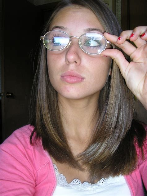 Cute Brunette Girl Pushes Up Her Glasses Gwg Fan Flickr
