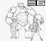 Coloring Hero Big Pages Easy Printable Kids Color Baymax Disney Hiro Gogo Tomago Movie Drawing Pixels Fun Print Cartoon Cute sketch template