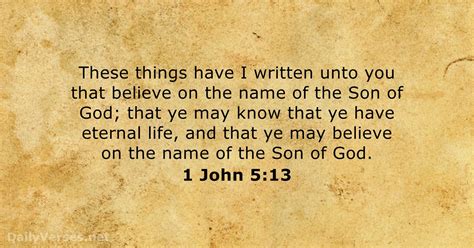 1 John 5 13 Kjv Bible Verse Of The Day