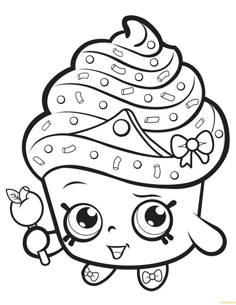 cupcake queen shopkin season  coloring page  printable coloring
