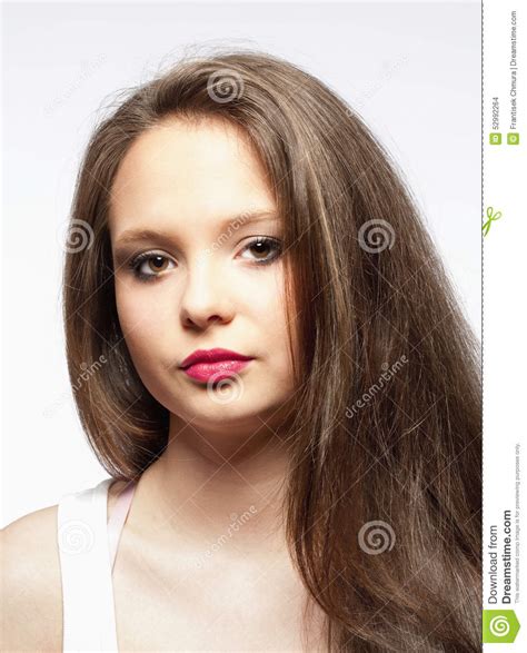 Teenage Girl With Long Brown Hair