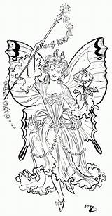 Coloring Pages Fairy Adults Printable Color Fantasy Beautiful Princess Fairies Mystical Print Adult Creatures Sheets Kids Disney Colouring Characters Book sketch template