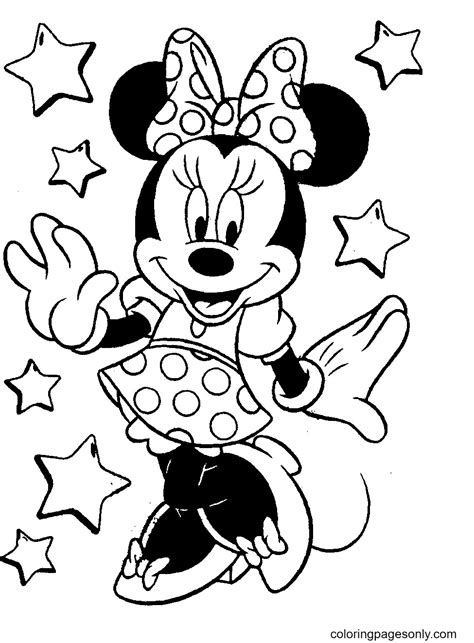 minnie mouse birthday coloring page  printable coloring pages