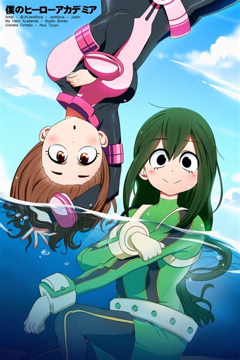 Tsuyu And Uraraka By Jeomona Ochako Uraraka Personagens De Anime