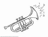 Trumpet Coloring Drawing Instruments Musical Pages Kids Cartoon Instrument Jazz Colouring Drawings Music Printable Color Cornet Trumpets Getdrawings Sheets Print sketch template