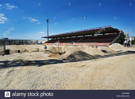 reconstruction   gruenwalder stadion stadium  munich bavaria stock photo alamy