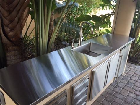 outdoor stainless steel counter top  sink  florida outdoor kitchen countertops kitchen