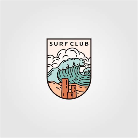 premium vector surf club emblem logo design