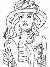 Coloring Pages Adults Adult Book Blank Girl People Colouring Color Books Sheets Face Girls Women Beautiful Print Wilson Fashion Choose sketch template