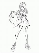 Coloring Winx Stella Pages sketch template