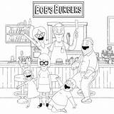 Burgers Restaurante Gente Bobs Louise Belcher Linda Coloringonly sketch template