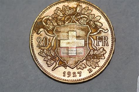 swiss helvetia  franc gold coin
