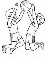 Boys Coloring Two Basketball Jump Pages Kids Visit Air Print sketch template