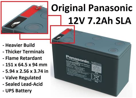 Panasonic Ups Battery 12v 7 2ah 20hr Lc V127r2na 12 Volts 7 2 Ampere