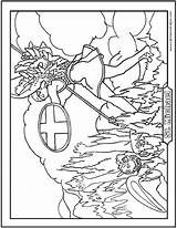 Archangel Saints Slaying Saintanneshelper Hell Designlooter Getcolorings Getdrawings sketch template