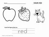 Red Worksheets Coloring Printable Pages Preschool Drawing Kids Color Kindergarten Colors Learning Nursery Drawings Comments Library Paintingvalley Coloringhome sketch template