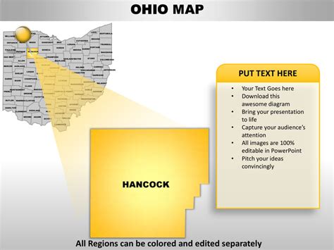 Usa Ohio State Powerpoint County Editable Ppt Maps And