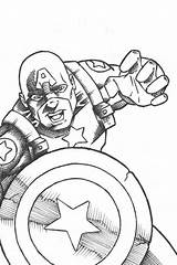 Coloring Captain America Pages Kids Popular sketch template
