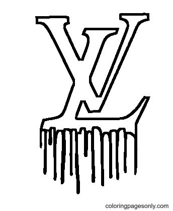 lv logo coloring page  printable coloring pages