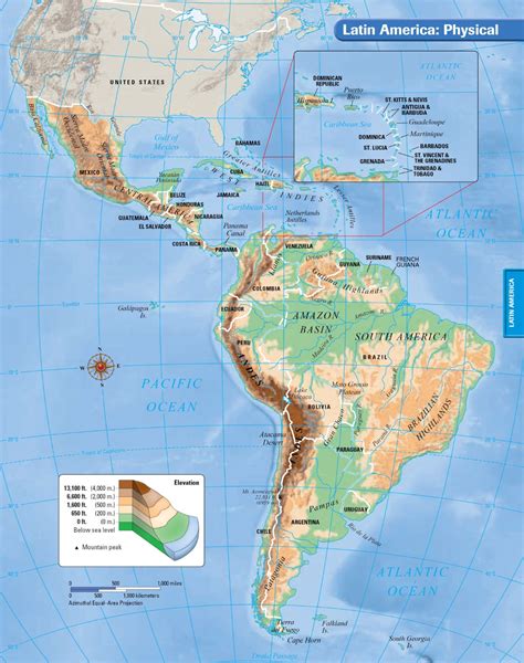 latin america physical map kirkliv s blog