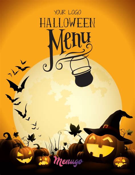 menugo ghostly moon halloween menu template
