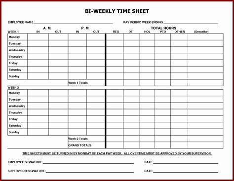 employee time sheets printable