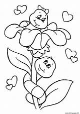 Coloring Pages Flower Valentine Caterpillar Printable Color Print sketch template