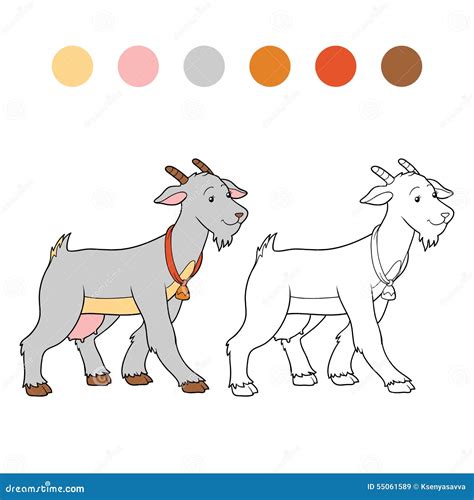 coloring book goat mother stock vector illustration  goat female