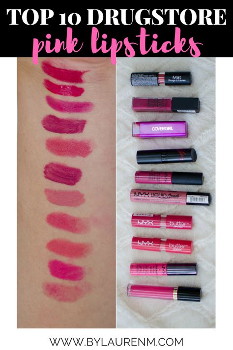 top 10 best pink drugstore lipsticks by lauren m