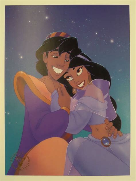 aladdin and princess jasmine 1993 exclusive commemorative lithograph walt disney aladdin