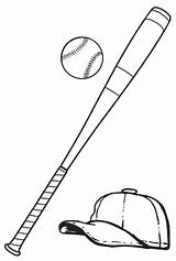 Baseball Bat Clipart Clip Ball Drawing Line Coloring Draw Cliparts Outline Drawings Easy Pages Field Softball Logo Printable Vintage Library sketch template
