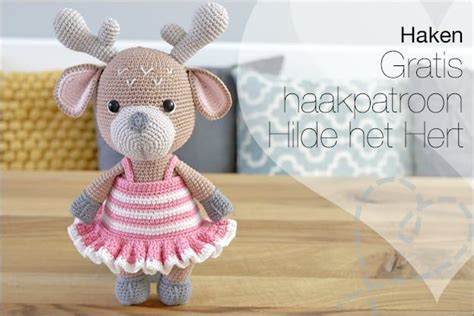 haken hilde het hert gratis haakpatroon   chrochet hobby bunny teddy bear cute
