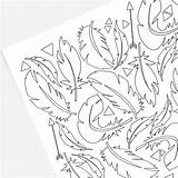 Arrows Feathers Drawn Coloring Hand Print Color sketch template