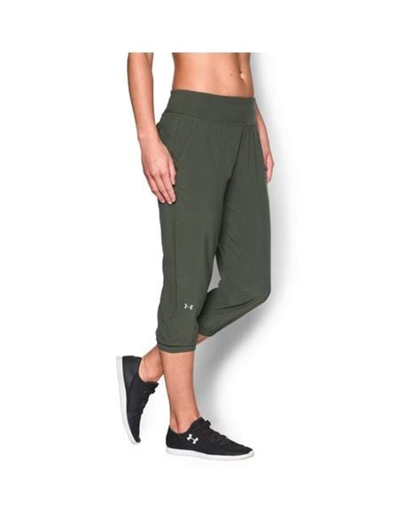 under armour women s ua heatgear® sunblock 50 pants in green lyst
