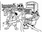 Coloring Firefighters sketch template