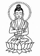 Buddha Coloring Printable Pages Large sketch template