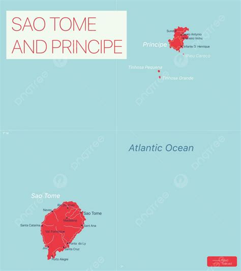 city town building vector design images sao tome  principe detailed editable map