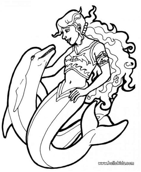 mermaid  dolphins coloring pages hellokidscom