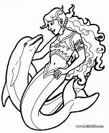 Mermaid Coloring Dolphins Pages Dolphin Color Hellokids Print Mermaids Sirene sketch template