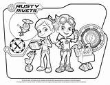Rivets Rusty Coloring Nickelodeon sketch template